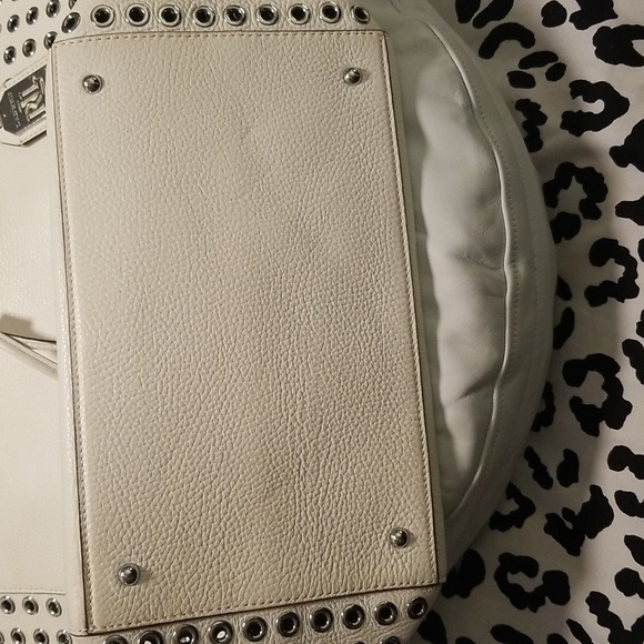 Women's Lauren Ralph Lauren Satchel Handbag; White with Grommets  21x13 - Picture 12 of 12